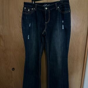 INC International Concepts Dark Blue Boot Cut Jeans
